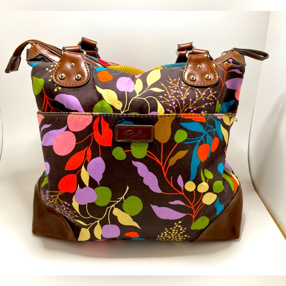 Relic by Fossil Vibrant Colorful Canvas and Corduroy Purse